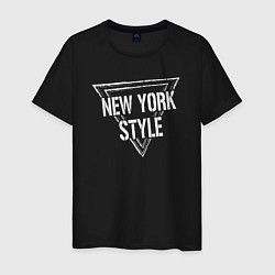 Футболка хлопковая мужская Нью-Йоркский стиль, цвет: черный