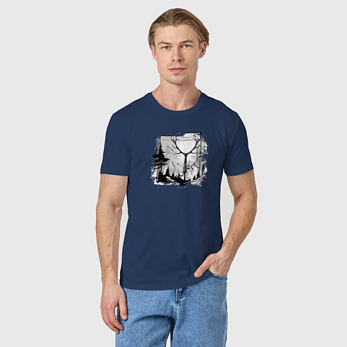 Мужская футболка Осеннее приключение / Тёмно-синий – фото 3