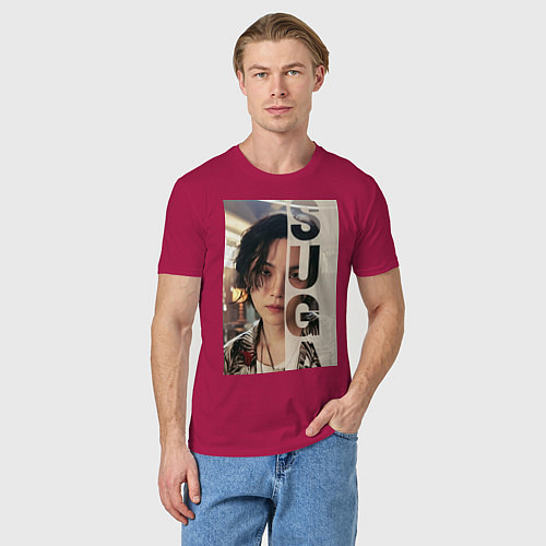 Мужская футболка Agust D / Маджента – фото 3