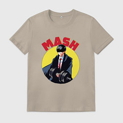 Футболка хлопковая мужская Мэш Бёрндэд, цвет: миндальный