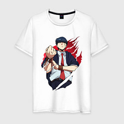 Футболка хлопковая мужская Мэш Бёрндэд маг, цвет: белый