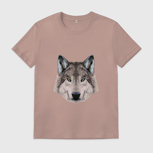 Мужская футболка Классный красивый волк / Пыльно-розовый – фото 1