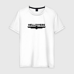 Футболка хлопковая мужская Helldivers Logo, цвет: белый