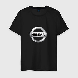 Футболка хлопковая мужская Nissan logo, цвет: черный