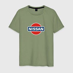 Футболка хлопковая мужская Nissan avto brend, цвет: авокадо