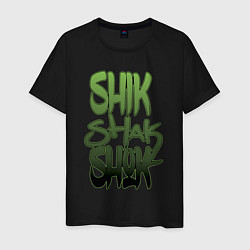 Футболка хлопковая мужская Shik shak shok - в стиле граффити, цвет: черный