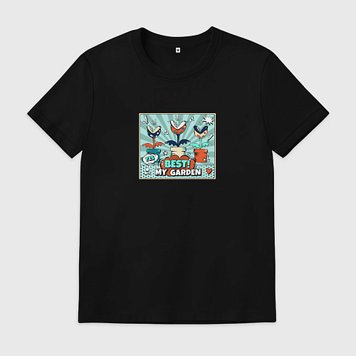 Мужская футболка Супер Марио цветы / Черный – фото 1