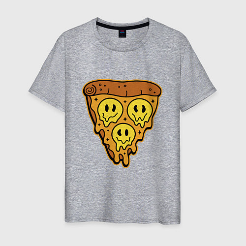 Мужская футболка Happy nation pizza / Меланж – фото 1