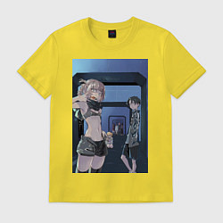Футболка хлопковая мужская Песнь ночных сов Ко Ямори, цвет: желтый