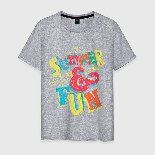 Мужская футболка Summer and fun / Меланж – фото 1