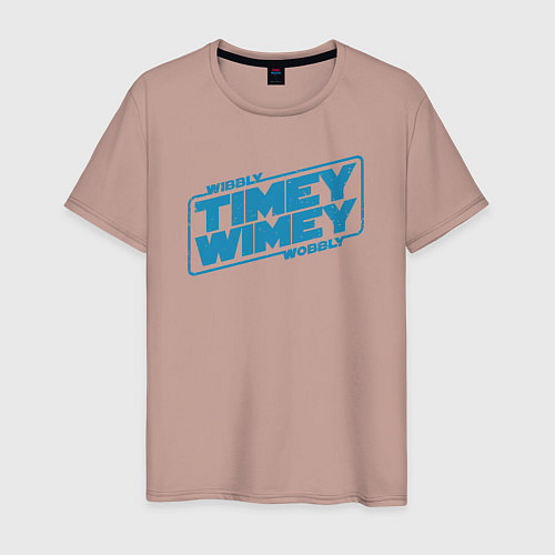 Мужская футболка Timey wimey wibbly wobbly / Пыльно-розовый – фото 1