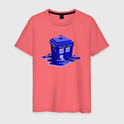 Футболка хлопковая мужская Tardis ink, цвет: коралловый