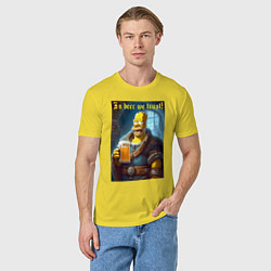 Футболка хлопковая мужская In beer we trust - motto, цвет: желтый — фото 2