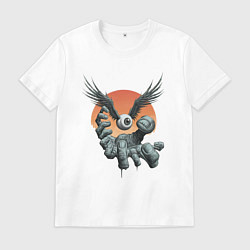 Футболка хлопковая мужская Я вижу тебя - глаз с крыльями, цвет: белый