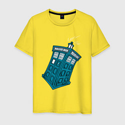 Футболка хлопковая мужская Adventure tardis, цвет: желтый