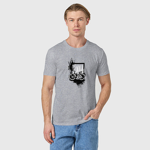 Мужская футболка Байк и грязь / Меланж – фото 3