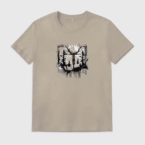 Мужская футболка Велосипед и рога / Миндальный – фото 1