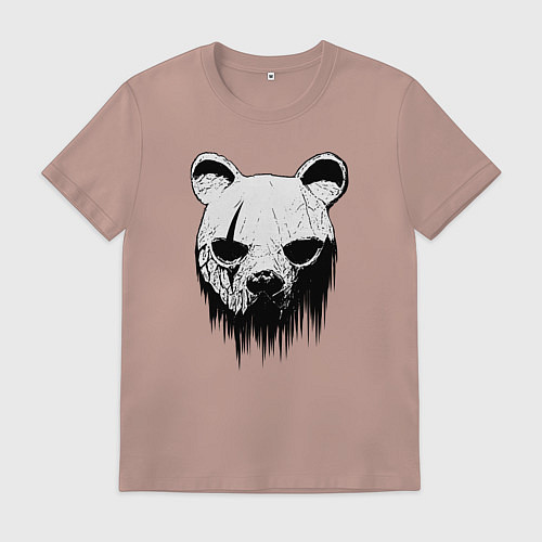 Мужская футболка Медвежья маска / Пыльно-розовый – фото 1
