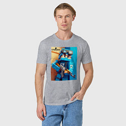 Футболка хлопковая мужская Counter Strike and Minecraft - collaboration, цвет: меланж — фото 2