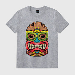 Футболка хлопковая мужская Тики маска, цвет: меланж