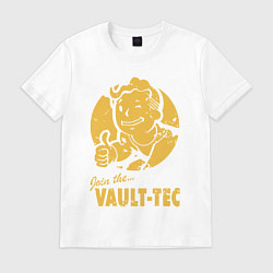 Футболка хлопковая мужская Vault boy like print, цвет: белый