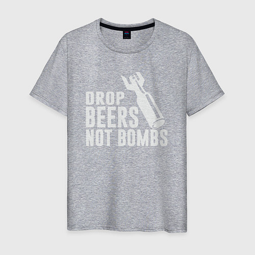 Мужская футболка Бросай пиво а не бомбы / Меланж – фото 1