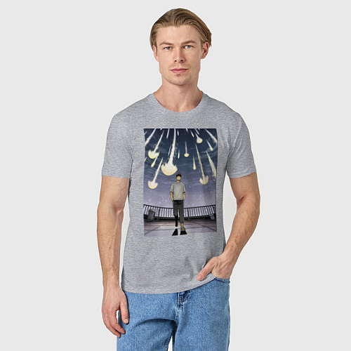 Мужская футболка Кайдзю номер восемь Кафка Хибино звездопад / Меланж – фото 3