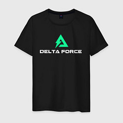 Футболка хлопковая мужская Delta force hawk ops logo, цвет: черный