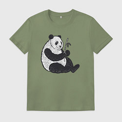 Футболка хлопковая мужская Бамбуковая и бамбук, цвет: авокадо