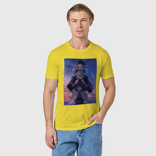 Мужская футболка Моя геройская академия Всемогущий Идзуку Мидория / Желтый – фото 3