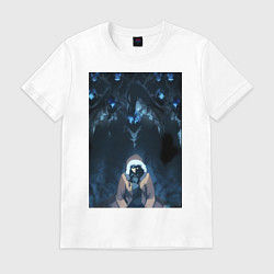 Футболка хлопковая мужская Поднятие уровня в одиночку Джину Сон тень, цвет: белый