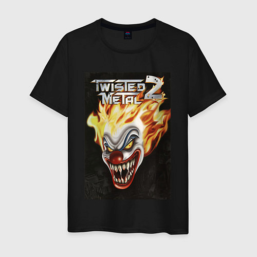 Мужская футболка Twisted metal 2 - clown head / Черный – фото 1