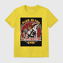 Футболка хлопковая мужская Моя геройская академия Всемогущий зал, цвет: желтый