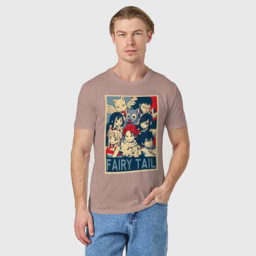 Мужская футболка Хвост Феи Эрза Скарлет Нацу Драгнил / Пыльно-розовый – фото 3