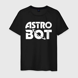 Футболка хлопковая мужская Astro bot logo, цвет: черный