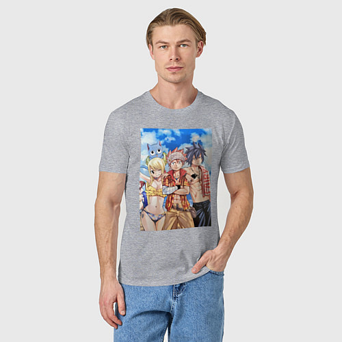 Мужская футболка Хвост Феи Нацу Драгнил Грей Фуллбастер / Меланж – фото 3