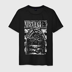 Футболка хлопковая мужская Nirvana grange rock, цвет: черный