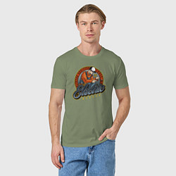 Футболка хлопковая мужская Electro addicted trust me, цвет: авокадо — фото 2