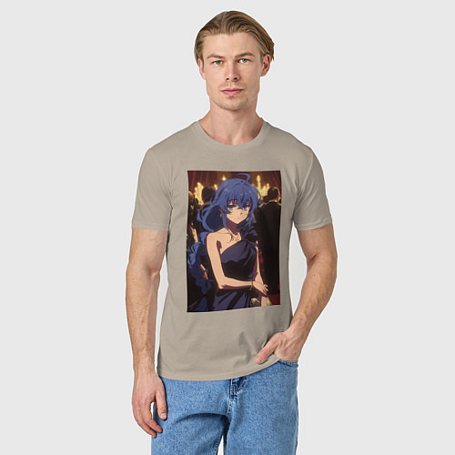 Мужская футболка Реинкарнация безработного Рокси Мигурдия в платье / Миндальный – фото 3