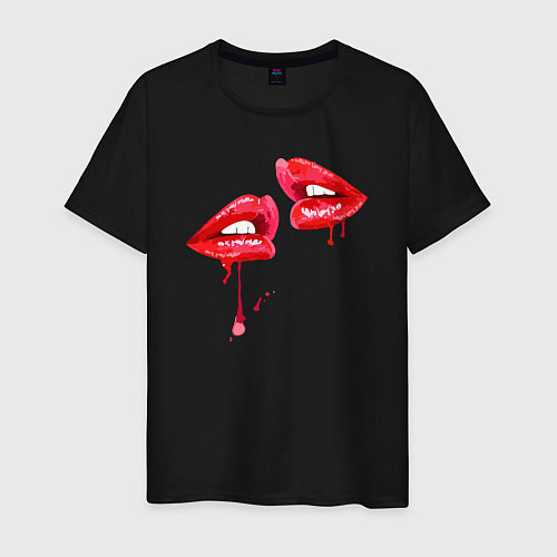 Мужская футболка Sexy lips / Черный – фото 1