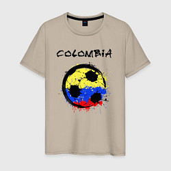 Футболка хлопковая мужская Сборная Колумбии, цвет: миндальный