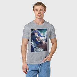 Футболка хлопковая мужская Реинкарнация безработного Рокси Мигурдия и спасите, цвет: меланж — фото 2