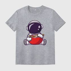 Футболка хлопковая мужская Космический рамен, цвет: меланж