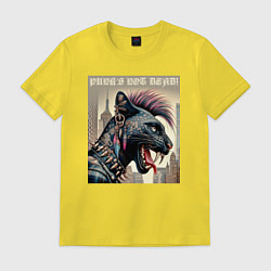 Футболка хлопковая мужская Cool panther - punks not dead, цвет: желтый