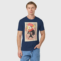 Футболка хлопковая мужская Магическая битва Сукуна Рёмэн арт, цвет: тёмно-синий — фото 2