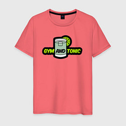 Футболка хлопковая мужская Gym and tonic, цвет: коралловый