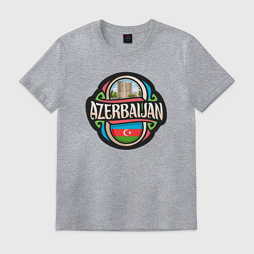 Мужская футболка Мой Азербайджан / Меланж – фото 1
