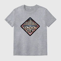 Футболка хлопковая мужская Город - Лондон, цвет: меланж