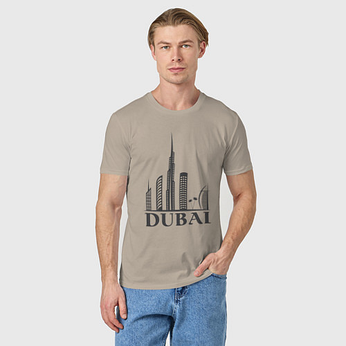 Мужская футболка Dubai city style / Миндальный – фото 3