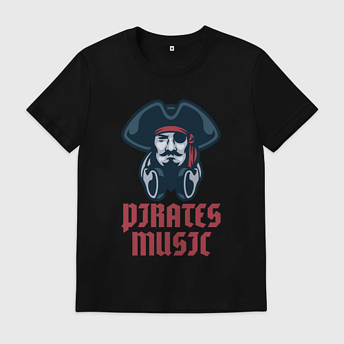 Мужская футболка Пиратская музыка / Черный – фото 1